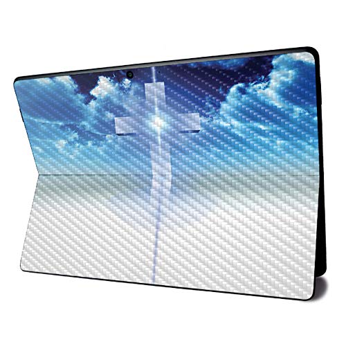 Image of MightySkins Carbon Fiber Skin for Microsoft Surface Pro X - Cross | Textured Carbon Fiber Finish | Easy to Apply, Remove, and Change Styles | Made in The USA