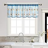 Aside Bside Vintage Bead8511 Sheer Curtain Embroidered Beaded Lace Voile Draperies Rod Pocket Panel...