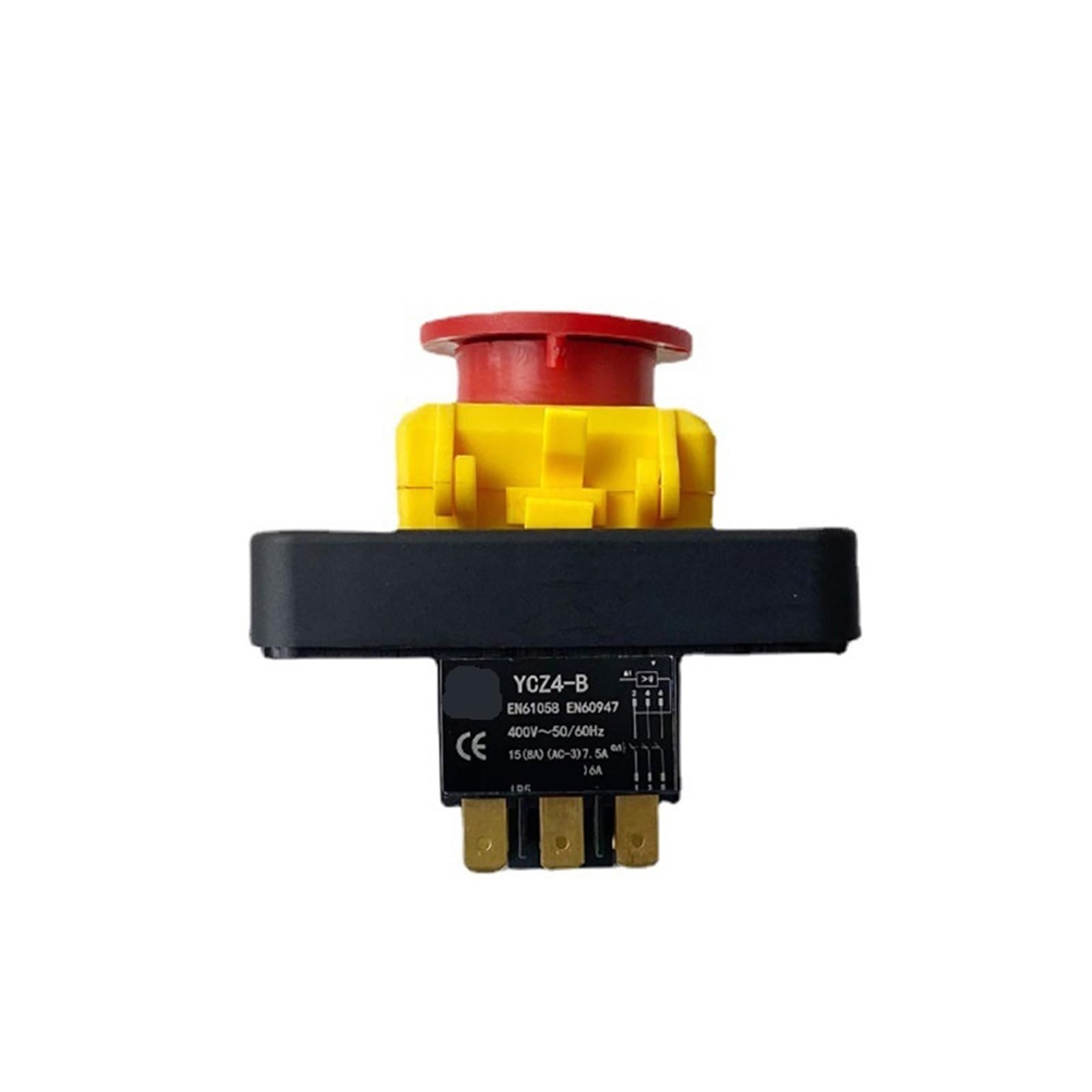 Interruttore elettromagnetico 400V 7 pin Starter On Off 15A con coperchio di protezione Pulsante reset momentaneo impermeabile YCZ4-B