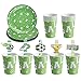 Fournitures de Fête D'anniversaire 52 PCS de Football Set de Vaisselle Football Y Compris Assiettes Tasses Paille pour Décorations de Fête de Football Enfants Set de Vaisselle pour 16 Invités