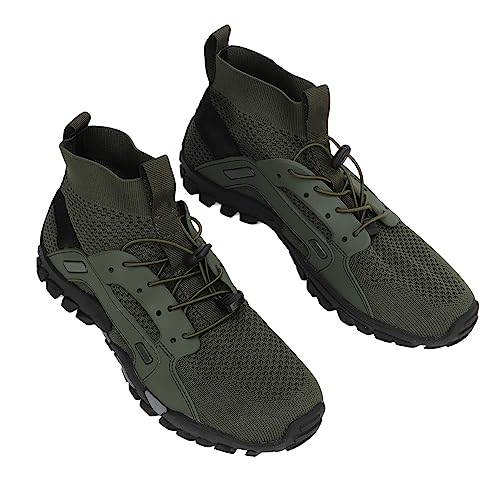 TOPINCN Men Wading Shoes, Breathable Shock Absorption Lightweight Elastic Prevent Slip Hiking Shoes for Fishing (45)