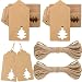 100 Pcs Kraft Paper Hollow Christmas Tree Gift Tags with String Christmas Wrapping Tags Blank Brown Gift Tag Vintage Craft Hang Tags with 100 Feet Jute Twine