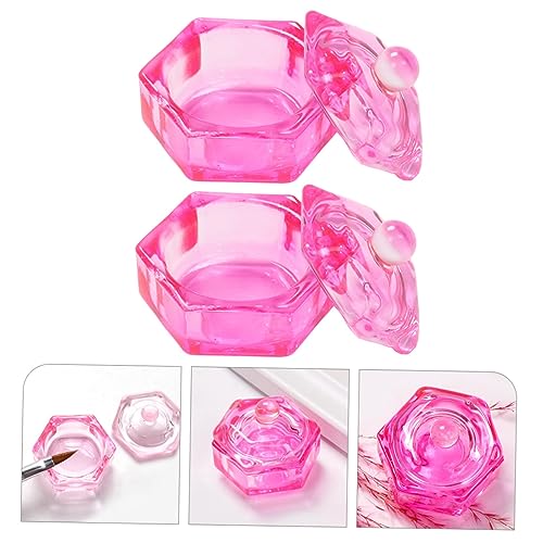 2 piezas plato de cristal para monómero uñas acrílicas miniatura 5