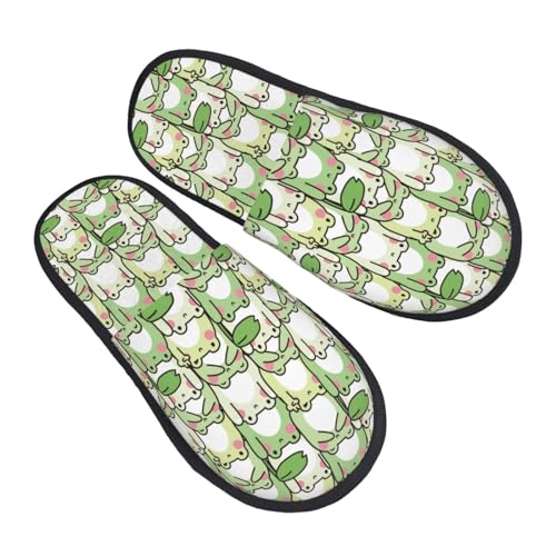 Cute Frog in Various Poses Slippers for Women Fuzzy House Shoes Anti-Skid Sole Indoor Outdoor Slide Slipper - ()