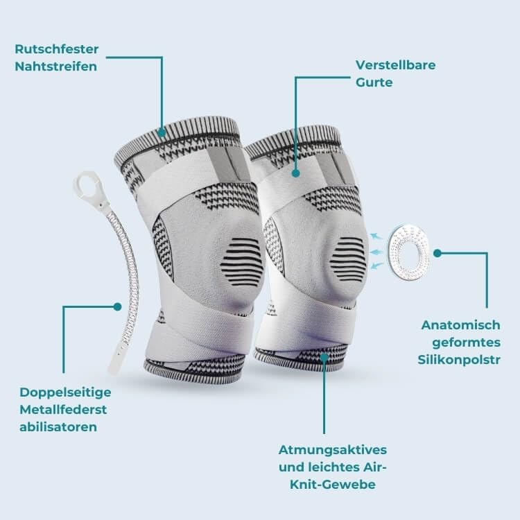 SWZEC Noreliie Aktivlife Kompressions-Kniebandage bei Knieschmerzen und Arthrose Schmerzen(1 Stück Grau,XL(75-95kg))