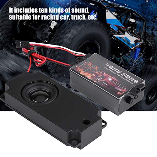 VBESTLIFE RC Engine Sound Simulator for 1/10 Scale Cars, 10 Adjustable Sounds with Volume Control Simulated Module Compatible with Flysky Radiolink Futaba 2.4G Receivers