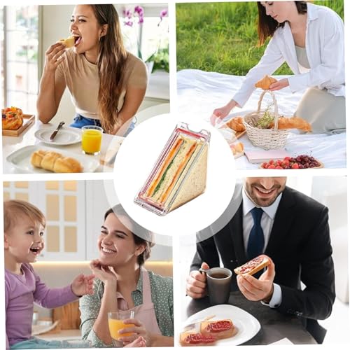 Sandwich container transparent réutilisable lot de 3 boîtes compactes de voyage - 6