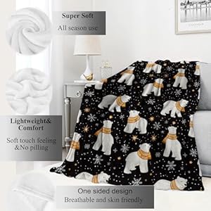 Whitepolarbearwinterblanketpeaceonearthblackthrowblanketsgiftsforkidswomanadultanimalloverlightweightsoftfleeceforsofacouchbedroommodernholidaydecor50x60in  Urban Country Home Decor White polar bear winter blanket peace on earth black throw blanketsgifts for kids woman adult animal loverlightweight soft fleecefor sofa couch bed room modern holiday decor 50x60in  urban country home decor