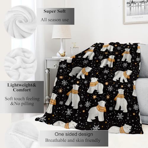 Whitepolarbearwinterblanketpeaceonearthblackthrowblanketsgiftsforkidswomanadultanimalloverlightweightsoftfleeceforsofacouchbedroommodernholidaydecor50x60in  Urban Country Home Decor White polar bear winter blanket peace on earth black throw blanketsgifts for kids woman adult animal loverlightweight soft fleecefor sofa couch bed room modern holiday decor 50x60in  urban country home decor