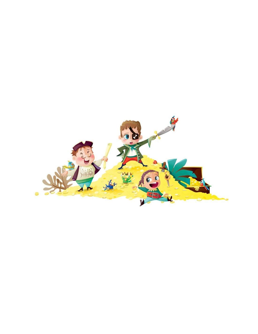 Sticker pirate décoration murale enfant île au trésor 55 x 25 cm