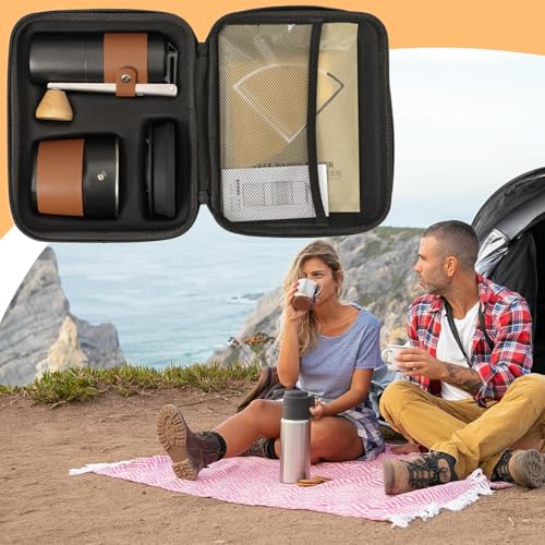 Set de préparation manuelle de café compact pour éliminer le café soluble de votre camping