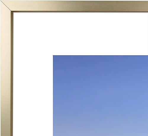 Vista 19 de Frametory - Marco de aluminio de 11 x 14 para fotos de 8 x 10 (en pulgadas), con paspartú marfil, de pared, con gancho de sierra, pestañas Bronce