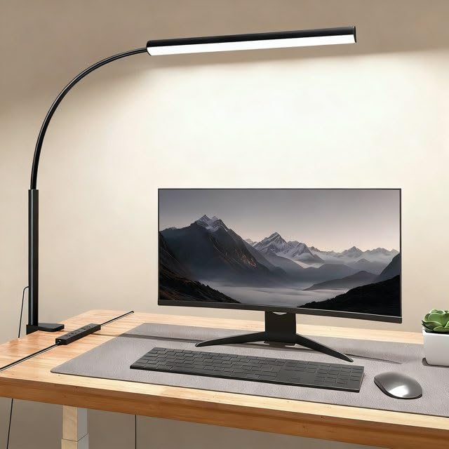 Lampe de bureau à clipser pour éviter la fatigue oculaire avec 10 niveaux de luminosité