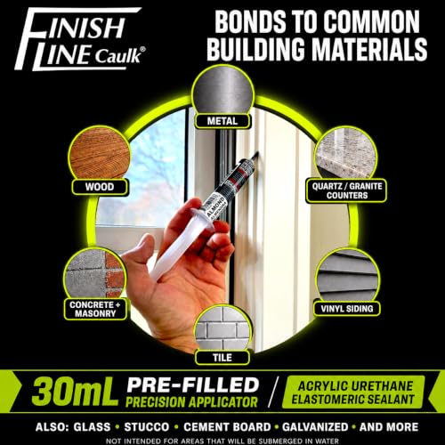 Image of Finish Line Caulk 30mL Pre-Filled Precision Caulk Applicator Almond 5-Pack | Clean, Controlled Application with Less Mess and Rework