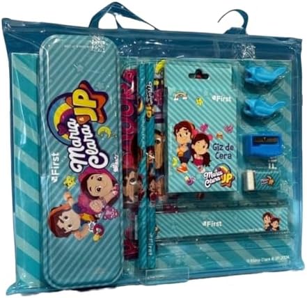 Kit Escolar Completo Maria Clara e JP 9 Peças – Estojo, Caderno, ...