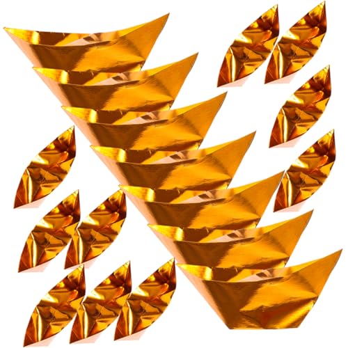 HOODANCOS 100pcs Semi-finished Diy Sacrificing Ingots for Worship Tomb-sweeping Day Supply Handmade Golden Yuan Bao Chinese Ingot for The Princess Paper Accessories