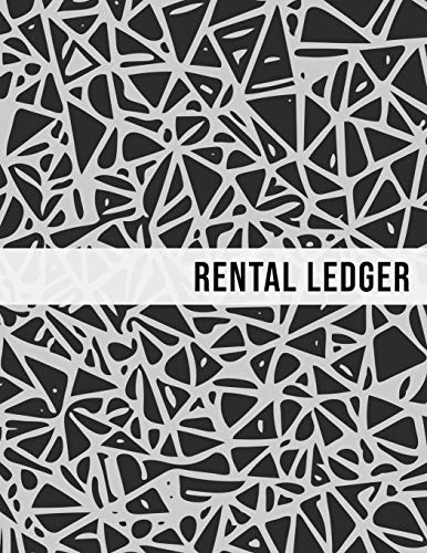 Rental Ledger: Black Gray Geometry Pattern Tenancy Property Lease Accounting Tracker Notebook