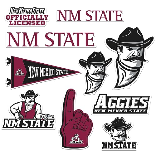 Image of New Mexico State University 9ct Vinyl Large Deluxe Stickers Variety Pack - Laptop, Water Bottle, Scrapbooking, Tablet, Skateboard, Indoor /Outdoor - Set of 9