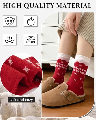 Image of Loritta Wool Socks for Women, Winter Warm Hiking Boot Socks Gifts