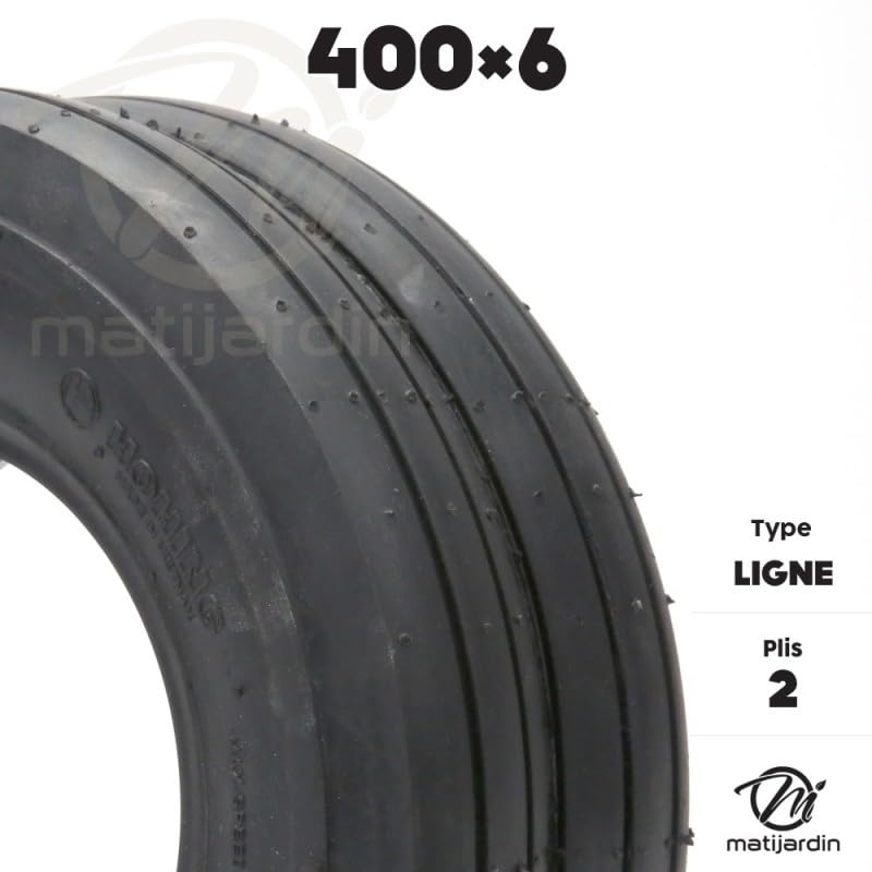 Matijardin - Pneu ligné 400x6 | 2 plis Tubeless | 4.00-6