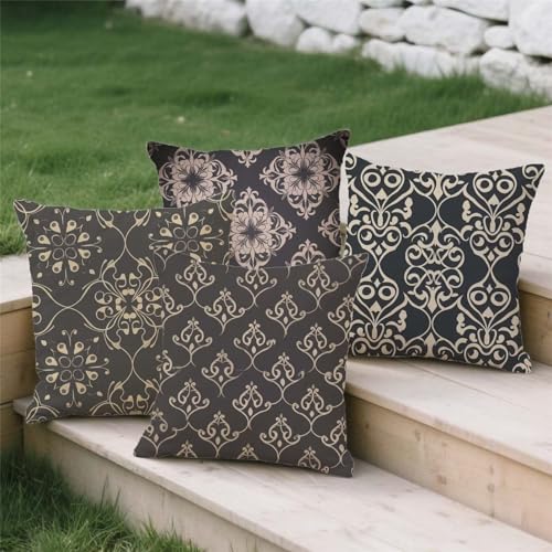 Housse coussin extérieur ocre 50x50 imperméable et résistante S932 - 4