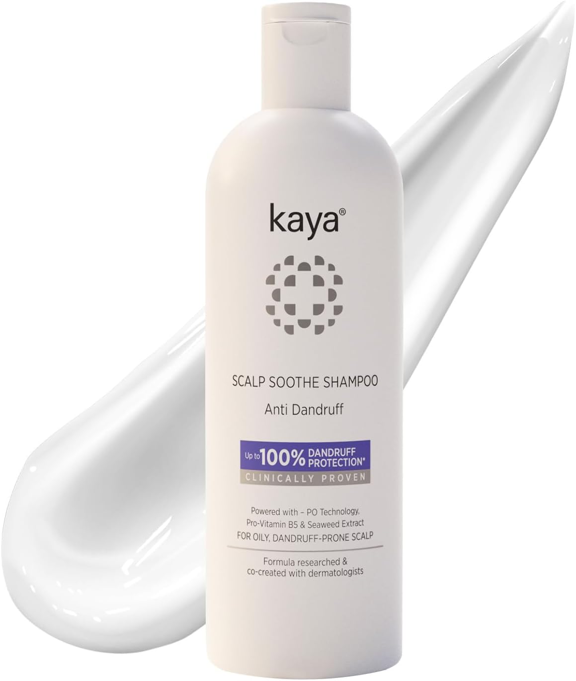 Kaya Anti Dandruff Shampoo 200ml | Mild Scalp Purifying Shampoo with Vitamin B5 & Seaweed Extracts | Nourishes Scalp | Reduces Dryness