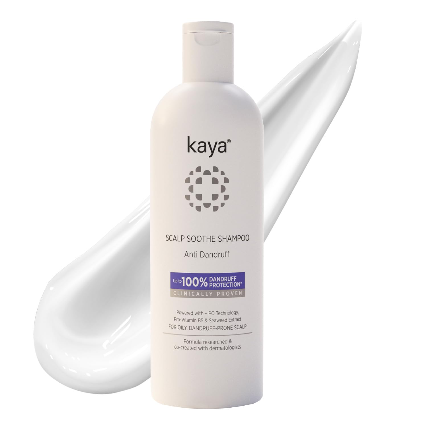 Kaya Clinic Anti Dandruff Shampoo, 200ml Mild Scalp Purifying Shampoo with Vitamin B5 & Seaweed Extracts