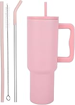SHIKSELL Tumbler with lid and Straw 1200ML Cup Stainless Steel Vacuum Insulated Tumbler for Water, Iced Tea or Coffee,Office Gym Travelling (40-OZ- Pink)