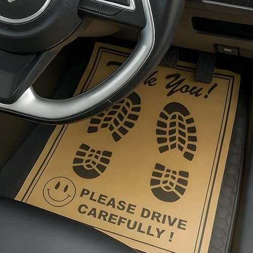 Image of HR Disposable Paper Foot Mat, (Pack of 60 Sheets) Large Size, Universal Size for All Car,Bus,Van,Truck,Crew Cab,Trailer,SUV,Scooter,Car Paper Interior Automotive Mats Brown 17 x 21 cm