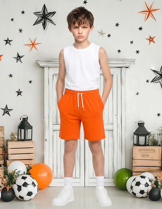 Image of Nusyl Solid & Printed Cotton Blend Shorts for Boys | Comfortable Casual Shorts | Soft Breathable Fabric with Elastic Waistband | Relaxed Fit | 2-16 Years | Multiple Colors
