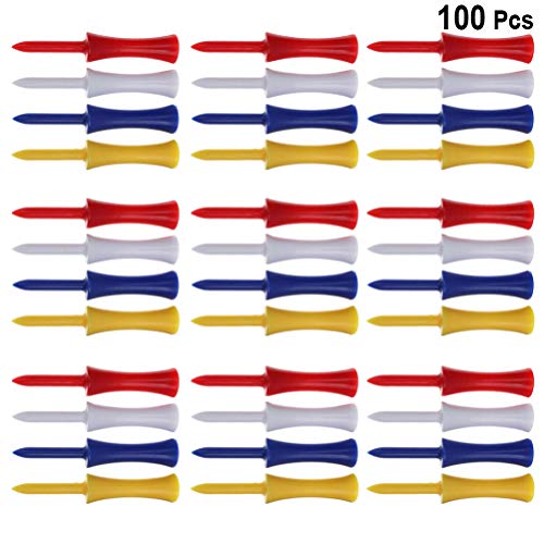 CLISPEED 100 Pcs PlÃ¡stico Tees de Golfe Almofada de Borracha Top Golf Tee Titulares Ferramenta de E