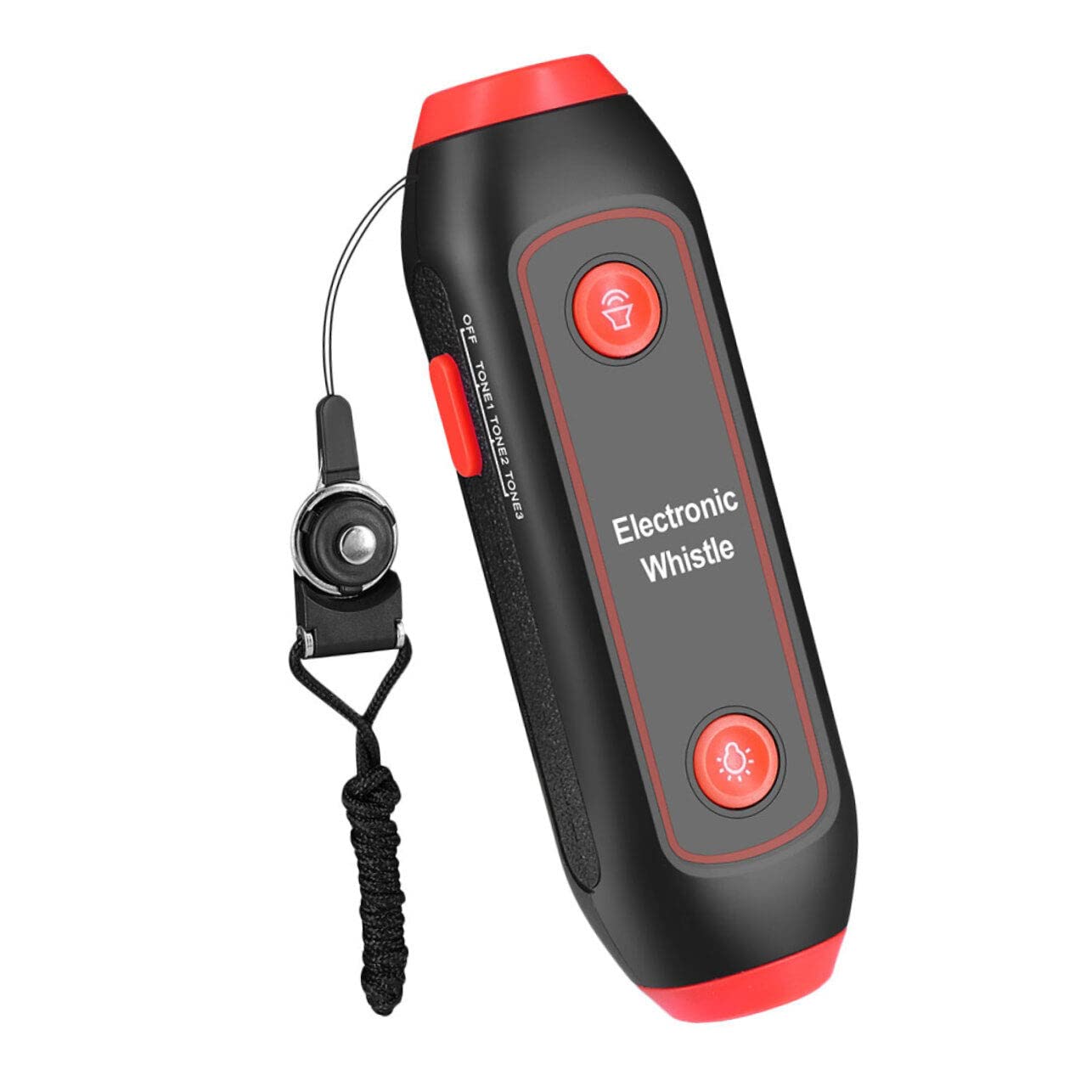 Baluue 2 Fischietti Elettronici Multiuso A 3 Toni 3 Pezzi con Cordino E Torcia per Insegnanti Sport E Emergenze.