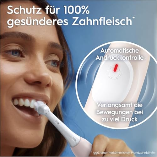 Oral-B iO Series 2 Elektrische Zahnbürste Rosa PLUS Original Oral-B iO Sanfte Reinigung Aufsteckbürste Weiß 3x – Bild 5