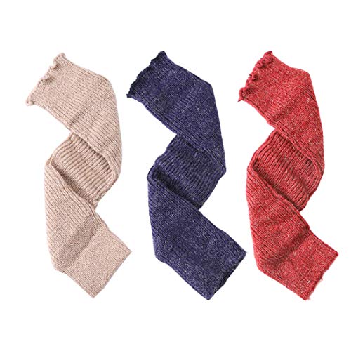 Luckystaryuan 3Pairs Kids Girl\'s Leg Warmer Arm Leg Warmer (Khaki Navy Blue Wine Red)