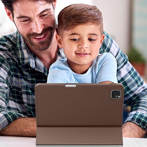 Image of ZryXal New iPad Pro 13 Inch Case (M5) 2025 / (M4) 2024 with Pencil Holder, Smart iPad Case [Support Pencil Pro and Pencil (USB-C)], Support Touch ID and Auto Wake /Sleep (New Chocolate)