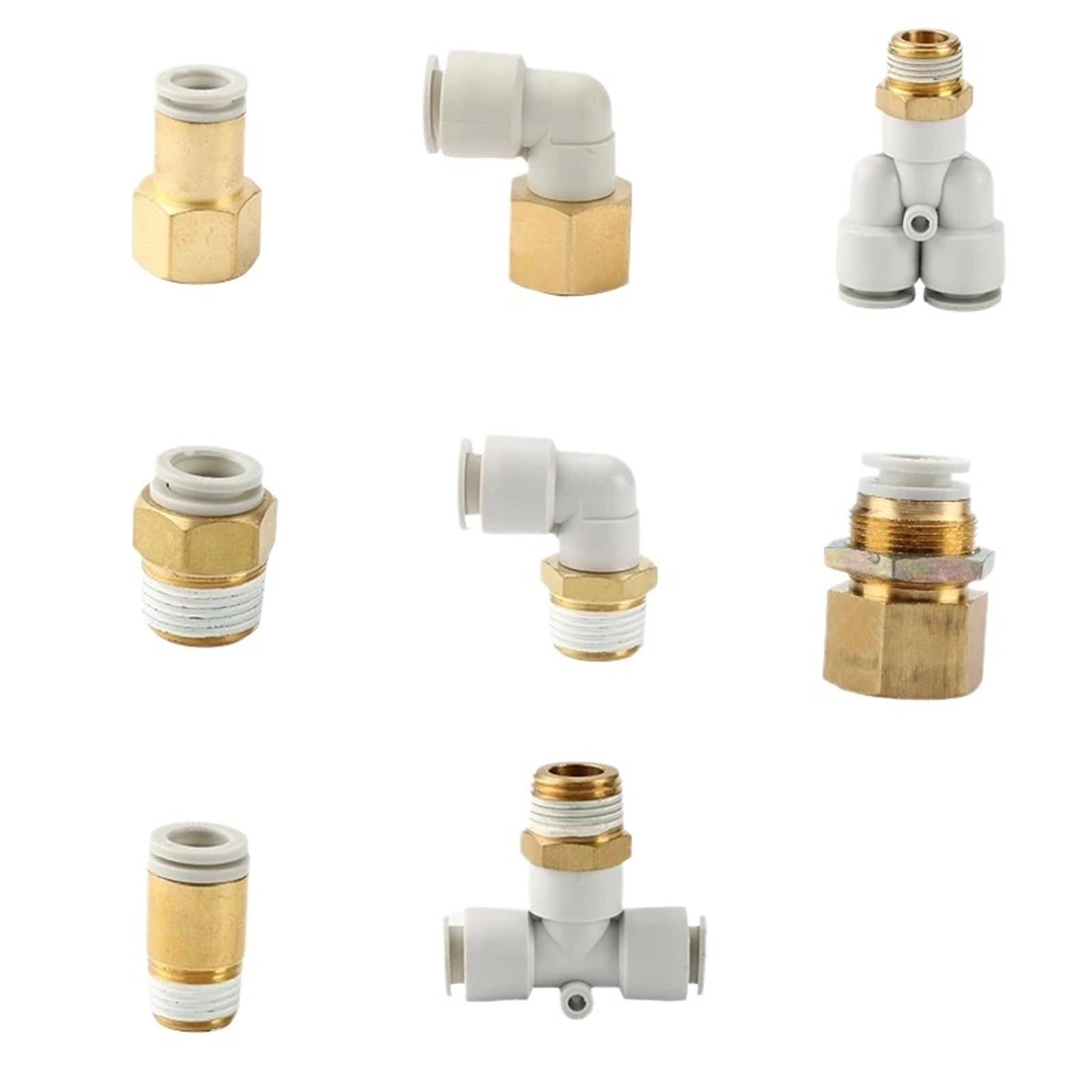 Conectores neumáticos KQ2U08-01 uniones rápidas en T y codos para aire