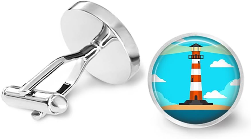 Lighthouse Cufflinks Nautical Beacon Cuff Links