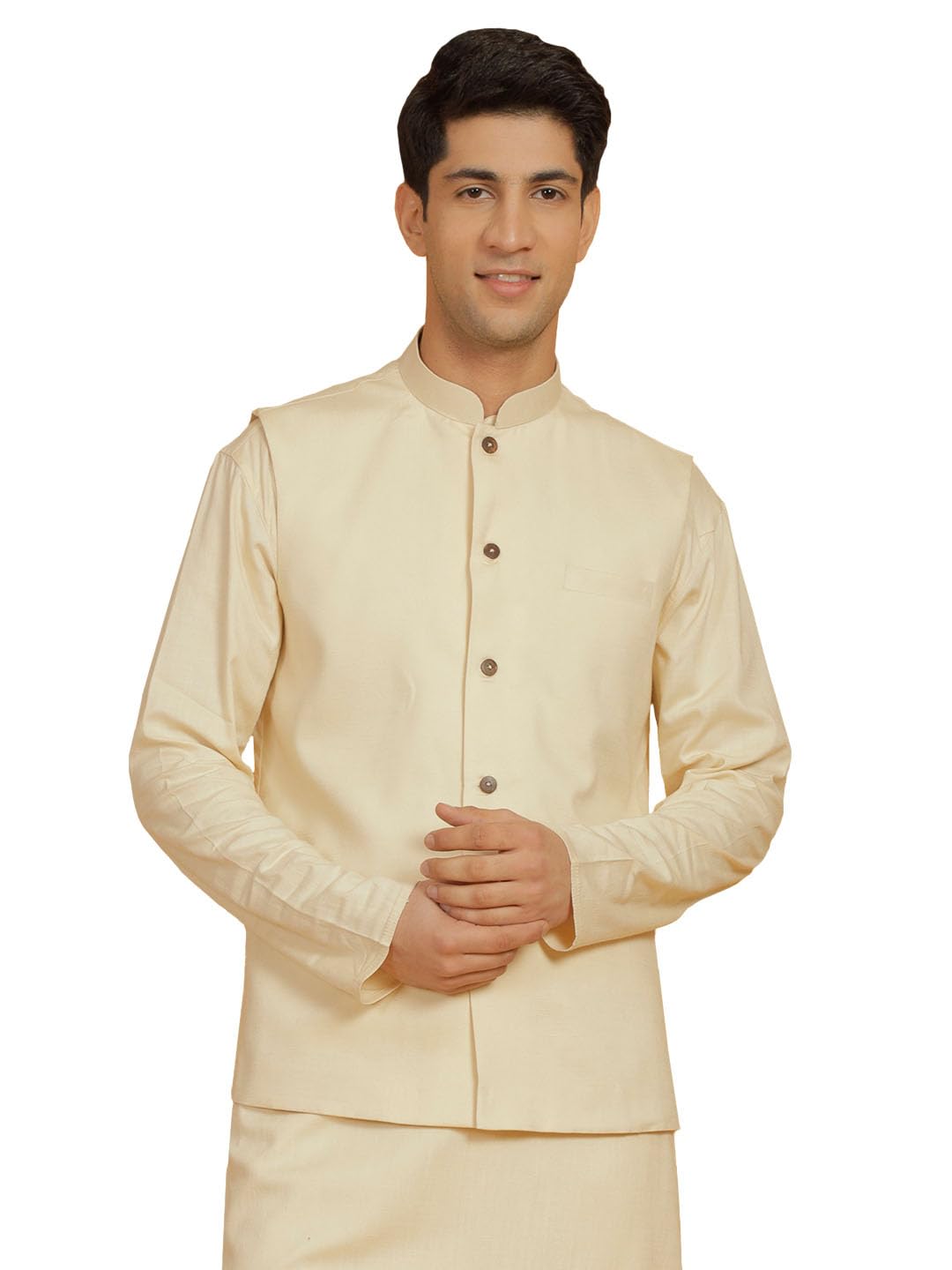 vastramay Men's Cotton Nehru Jacket I Allover Embroidered Jacket Regular Nehru Jacket I Fastive Party Wedding Neharu Jackets-picture-33