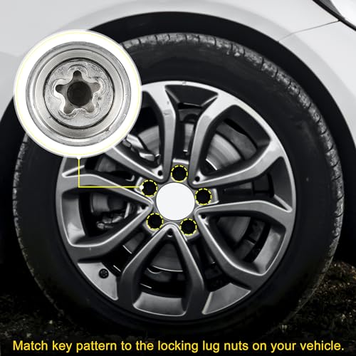 Image of uxcell 1 Set 302 Wheel Lock Lug Nut Anti Theft Lug Nut Screw Removal Socket Key for Mercedes Benz Wheel Lock Key with Protector Nut Socket