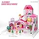 Doloowee Puppenhaus, 3 Etagen Dollhouse, Mädchen DIY Haus mit Zubehör und Puppen,Geschenk für Kinder ab 3 Jahren