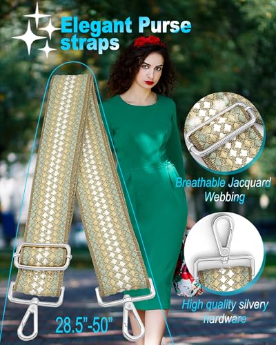 Image of Silvery Purse Straps Replacement Crossbody - Guitar Strap for Purse Crossbody