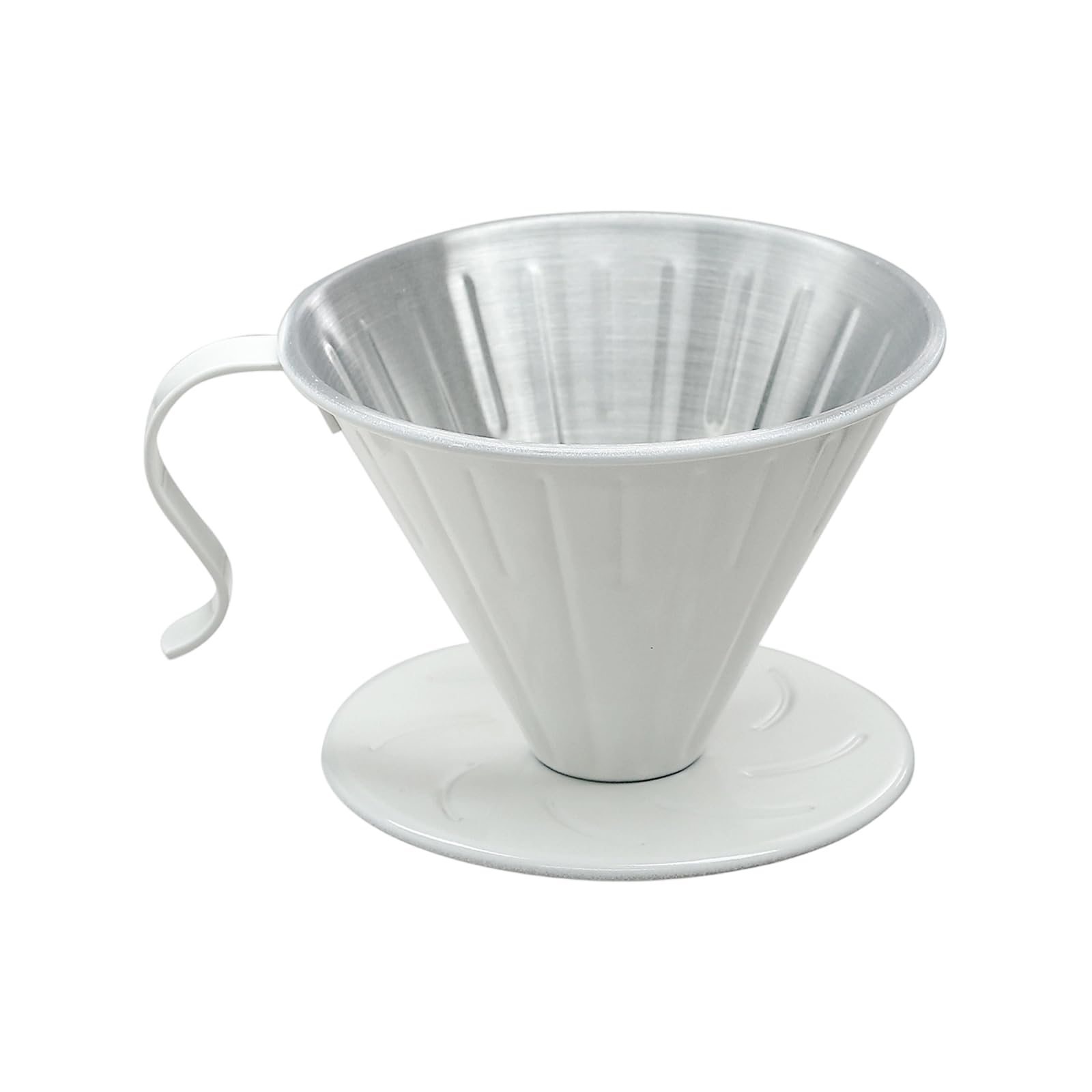 Elnwnnkc Manual Brew Coffee Filter Cone 304 Stainless Steel Hand Drip Dripper with Wide Base and Side Handle for Home Use Hand Drip Coffee Dripper Stainless Steel Cone Manual Brew Home Kitchen Filter
