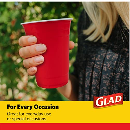 Glad Everyday Disposable Plastic Cups, Red, 18 Oz, 40 Count - image 5