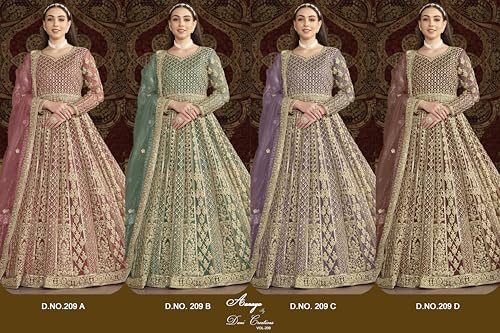 Vestido Anarkali cómodo que no pesa para invitadas de boda 6