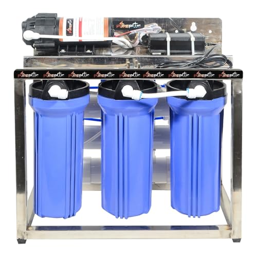 Image of Pureplus 25 LPH Commercial RO water purifier 25 Liter Per Hour Blue Stainless steel Body Full Automatic with TDS Adjuster