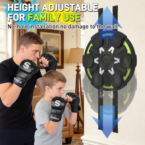 Image of Music Boxing Machine for Kids & Adults - Wall Punching Pad with Lighting, 9-Speed Bluetooth Boxing Game with Gloves, Wall Mounted Exercise Equipment, 2026 Upgrade Boxing Equipment for Kids Age 6+