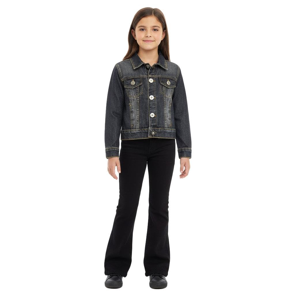 A2Z 4 Kids Giacca In Denim Per Ragazza - J12 Blu Scuro, Taglia 11-12 Anni, Cotone Con Elasticità, Moda Trendy