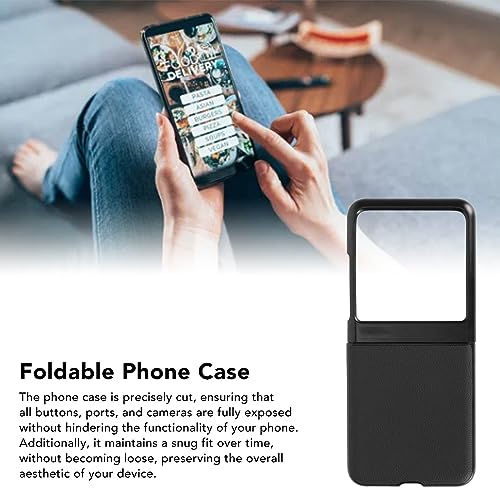 Stötsäkert flipfodral i läder för Motorola Razr 40 Ultra, svart