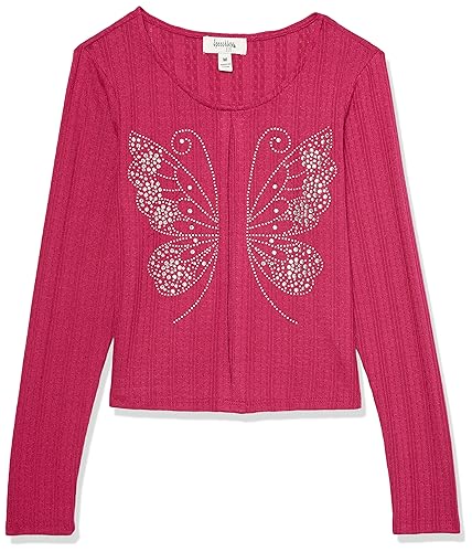 Image of Speechless Girls' Butterfly Rhinestone Long Sleeve Top