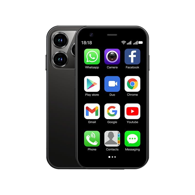 CatCalls Mini Smartphone Unlocked 4G Mobile Phone, 3.0 inches,32GB【Expandable up to 128GB】,Dual SIM Dual Camera, Android 10.0,Support WiFi Bluetooth Backup Phone (XS15-Black)